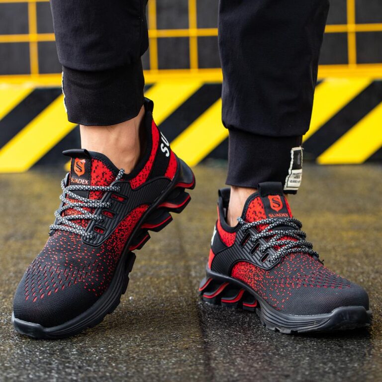Chaussure De Securite Rouge Confort Travail Protection Chantier Btp Industrie 1