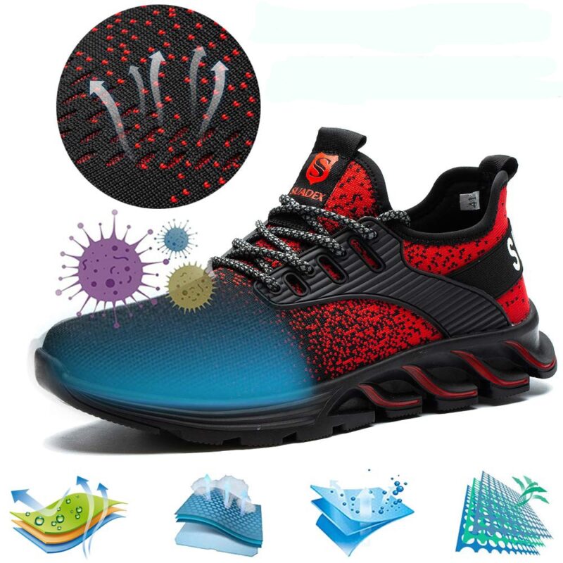 Chaussure De Securite Rouge Confort Travail Protection Chantier Btp Industrie 2