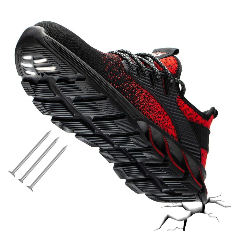 Chaussure De Securite Rouge Confort Travail Protection Chantier Btp Industrie 3