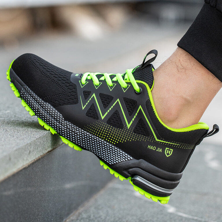 Chaussures De Travail Unisexe Style Basket Legerete Confort Securite Noirvert 2