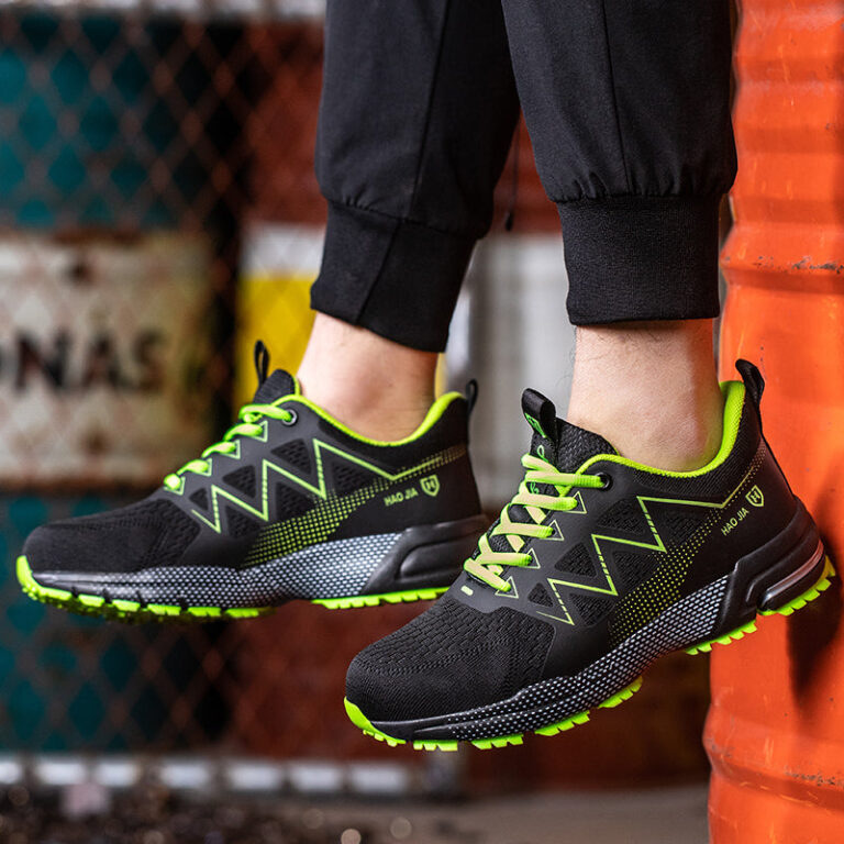 Chaussures De Travail Unisexe Style Basket Legerete Confort Securite Noirvert 5