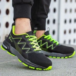 Chaussures De Travail Unisexe Style Basket Legerete Confort Securite Noirvert 7